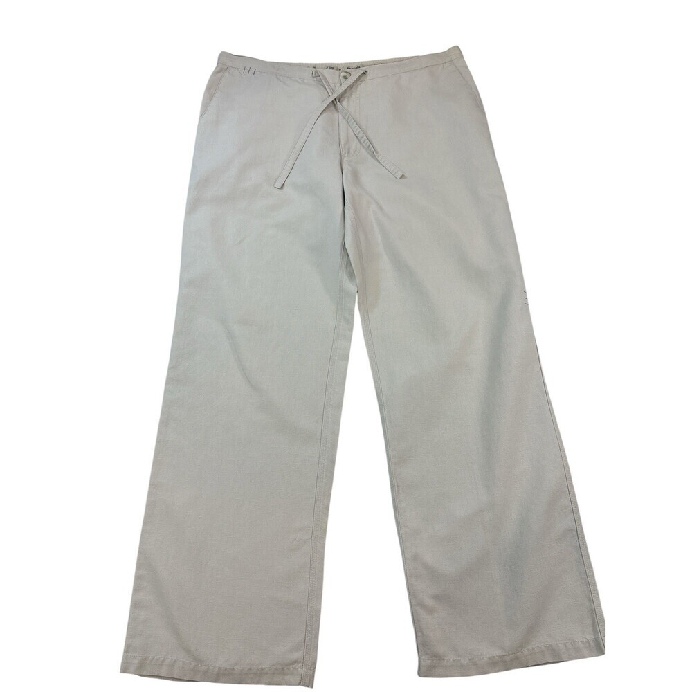 Solitude Casual Women’s Beige Wide Leg Drawstring Pants Size M